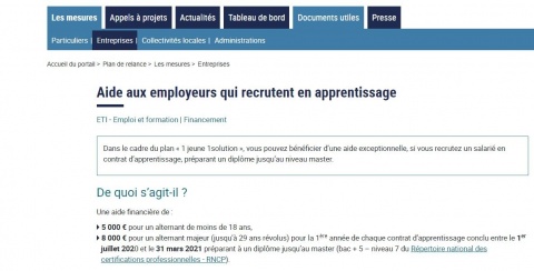 aide  aux employeurs qui recrutent en contrat apprentissage