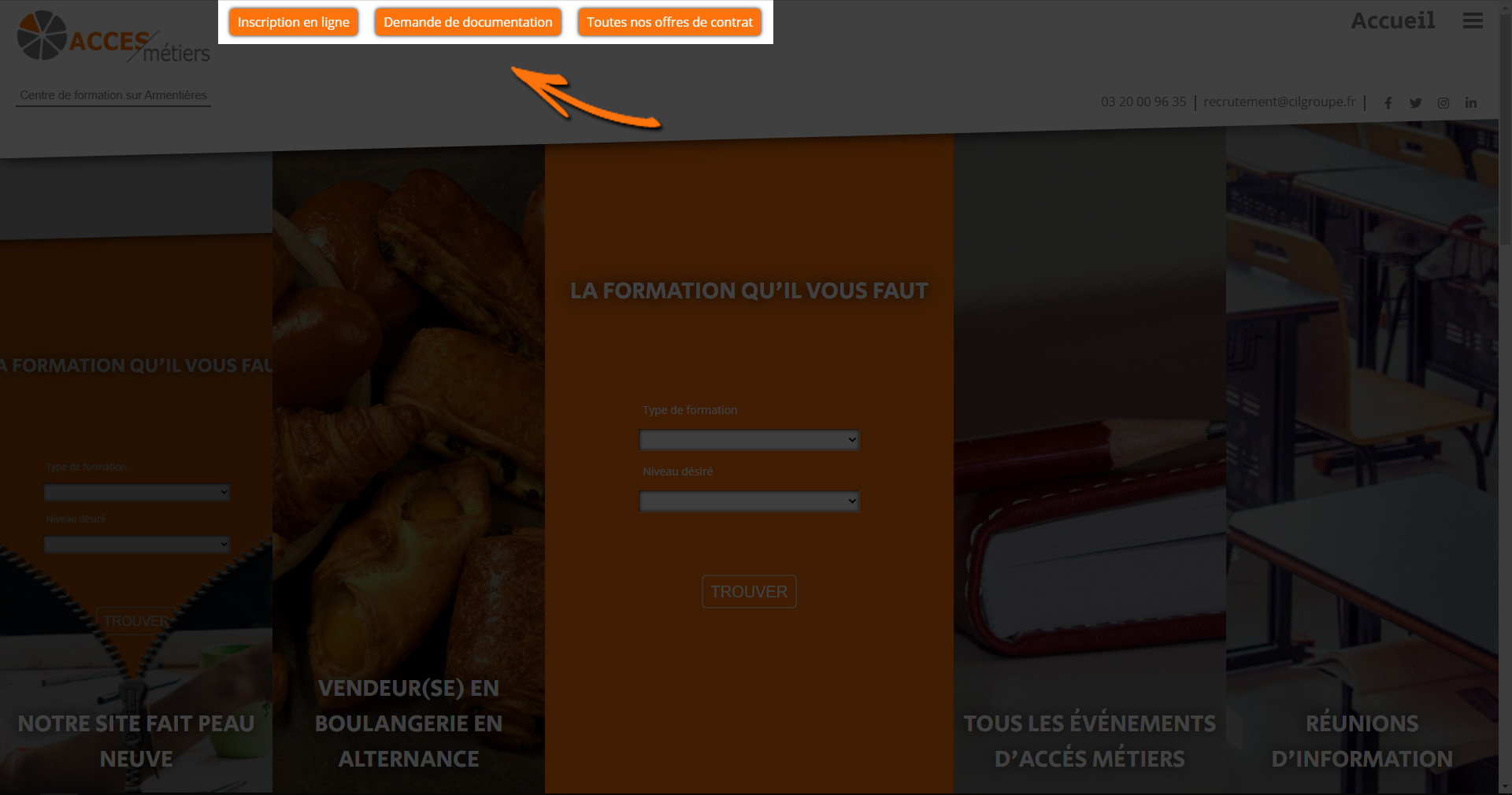 Accès rapides - Accès Métiers